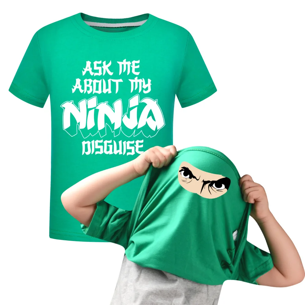 Kids Ask Me about My Ninja Disguise Flip T Shirt Funny Costume Graphic Boy\'s Cotton T-Shirt Humor Gift Women Top Tee