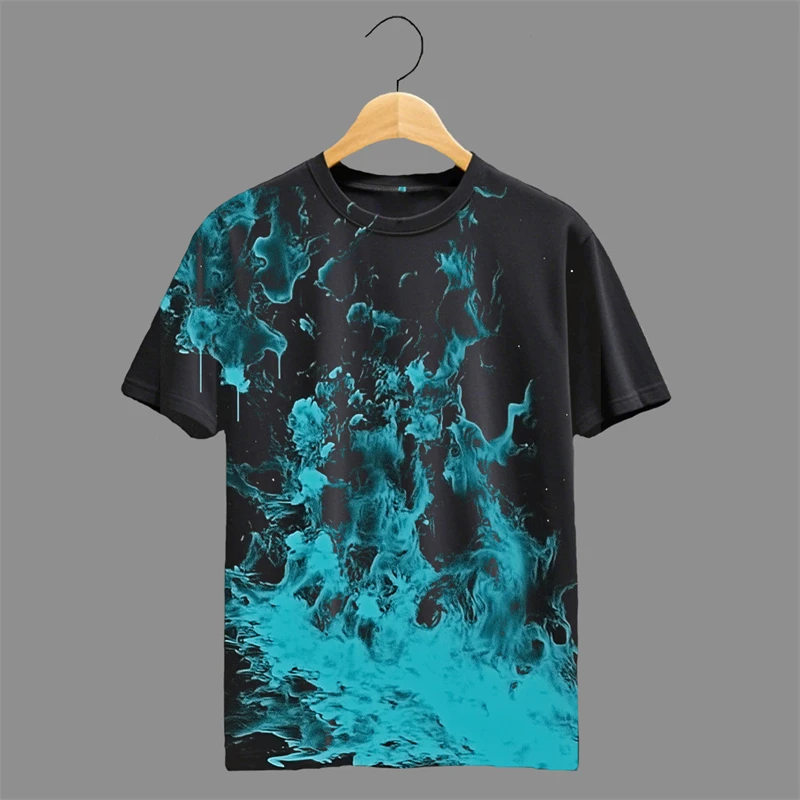 

Модные мужские футболки с рисунком чернил, летние модные уличные футболки с короткими рукавами и 3D принтом, повседневные футболки большого размера, топы
