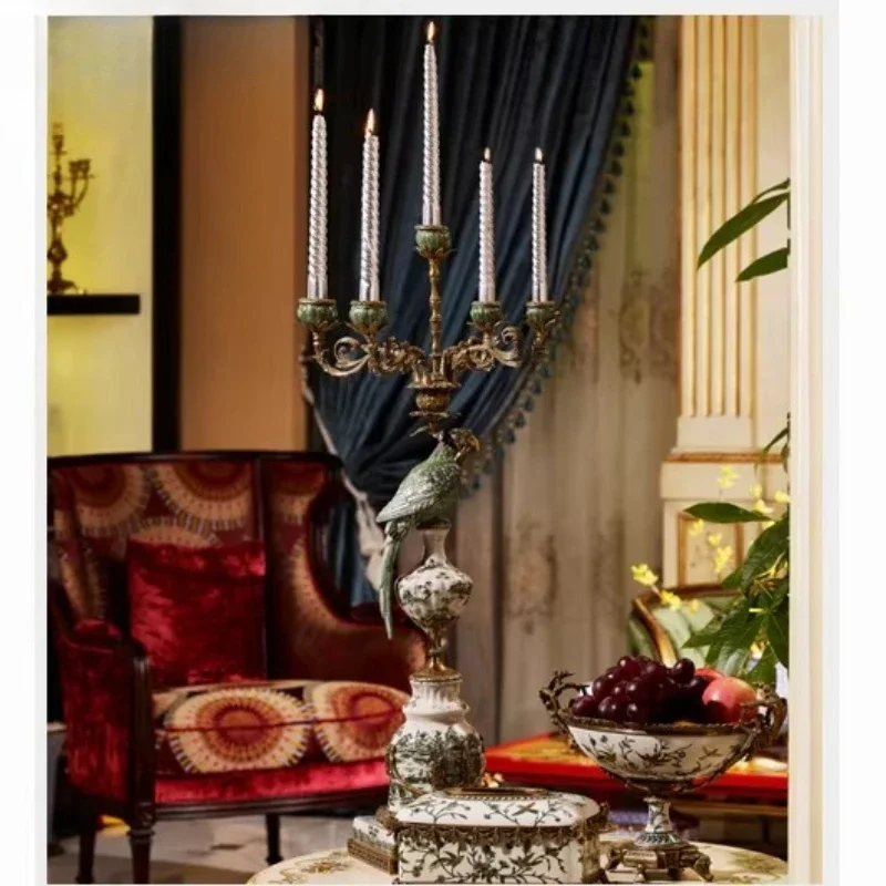 

Luxury Home Decor, Candelabra to Vintage Green Parrot 5-Head Candelabra Ornament, Wedding Table Candelabra Candelabra