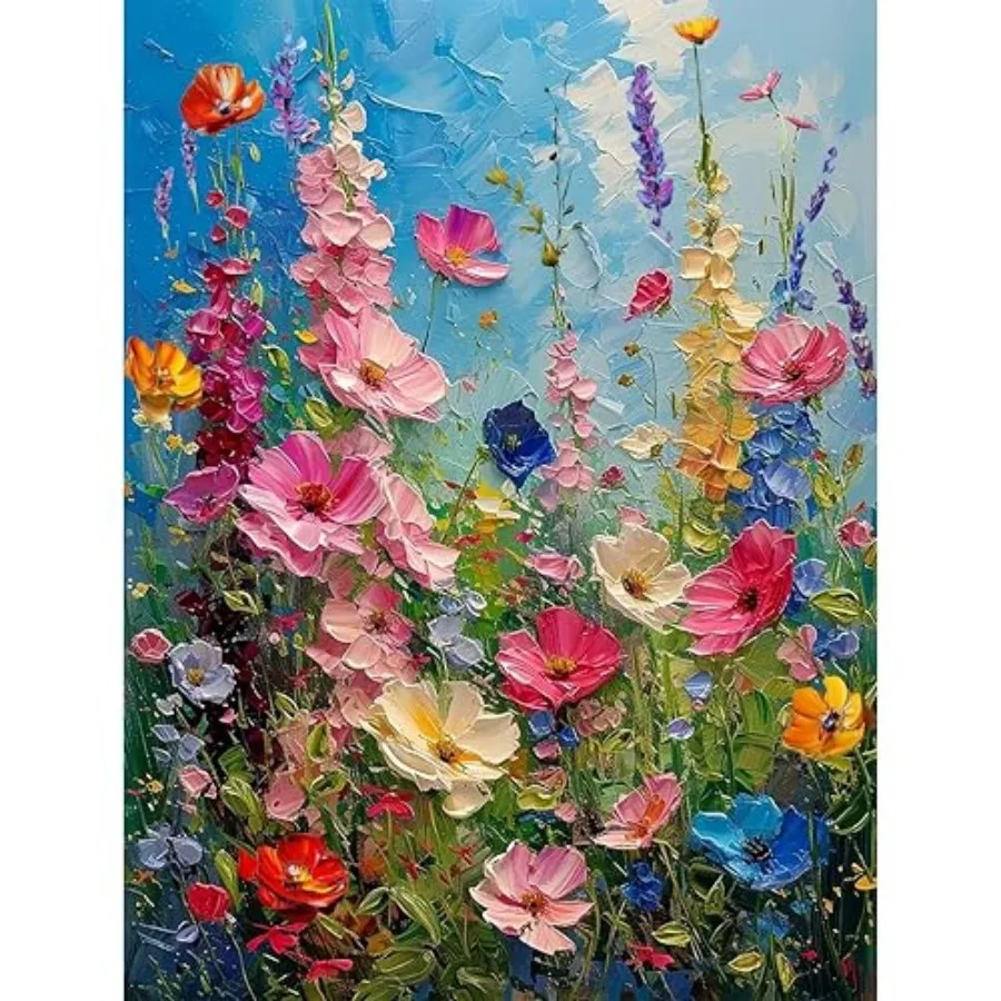 Wild Paint by Numbers Kits for Adults - Paint by Number Adult, Flower Canvas Pat by Numbers for Adults, DIY Oil Patg Kits for G