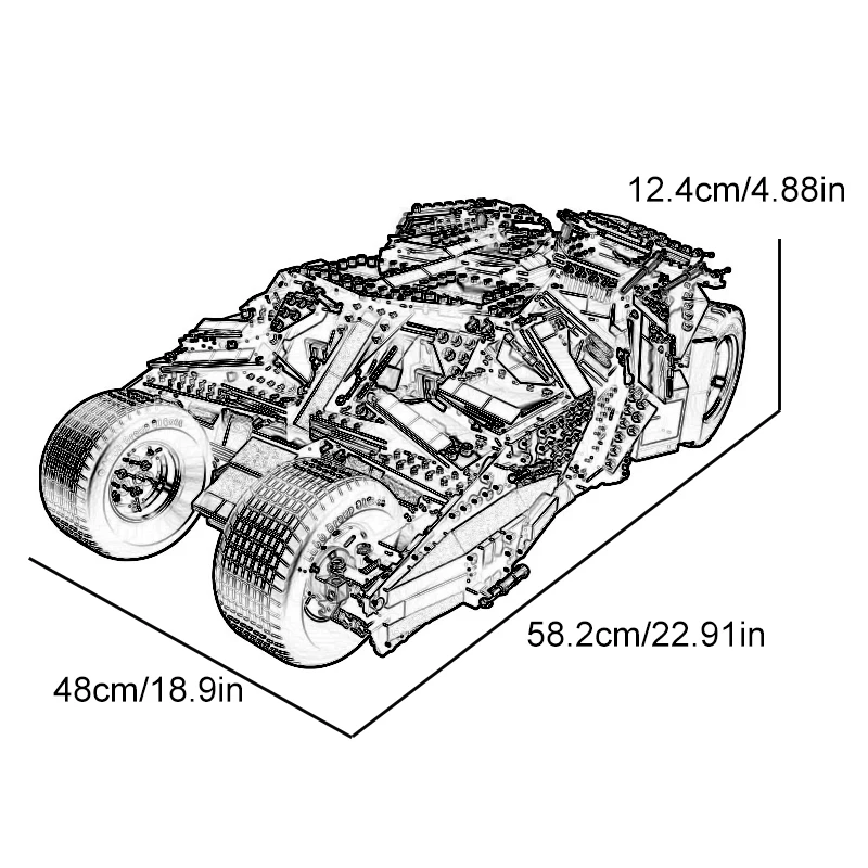 1869 قطعة لعبة الفيلم MOC Hero 1989 Batmobile نموذج اللبنات التكنولوجيا الفائقة عربة الطوب اللعب هدايا عيد ميلاد للأطفال الأولاد