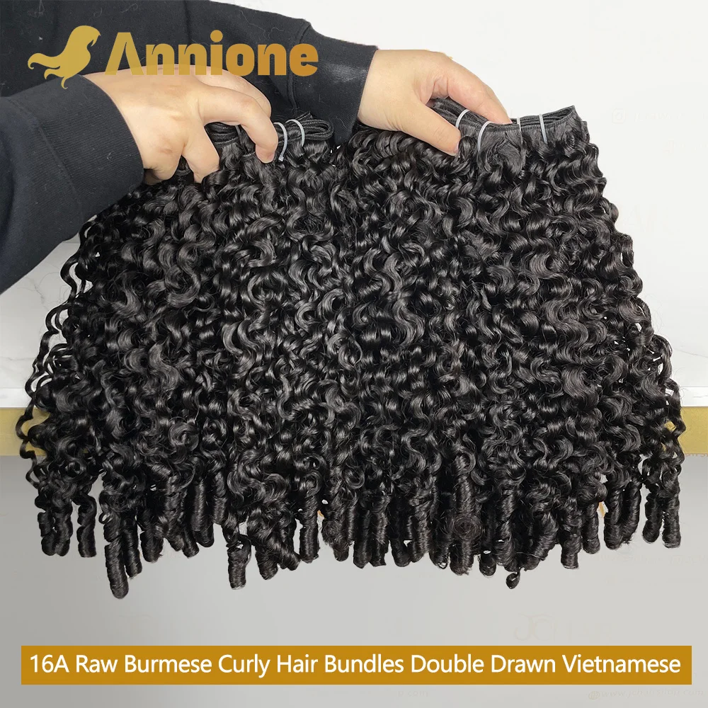 3 قطعة 20 بوصة 16A البورمية مجعد الشعر حزم 100% الفيتنامية حزم الشعر البشري الخام غير المجهزة وصلات شعر مزدوجة مسحوب
