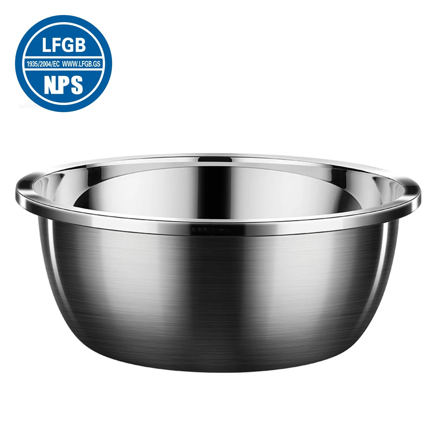 LFGB Cerrtficated 316L Stainless Steel Kitchen Washing Basin 99.9% Anti-bacterial Salad Bowl Ultra Hard Large Food Container