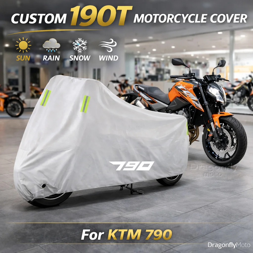 

For KTM 890 ADVENTURE/R 790 ADVENTURE/S/R Duke Motorcycle Cover Silver Waterproof UV Rain Dust Sun Outdoor Indoor Protector