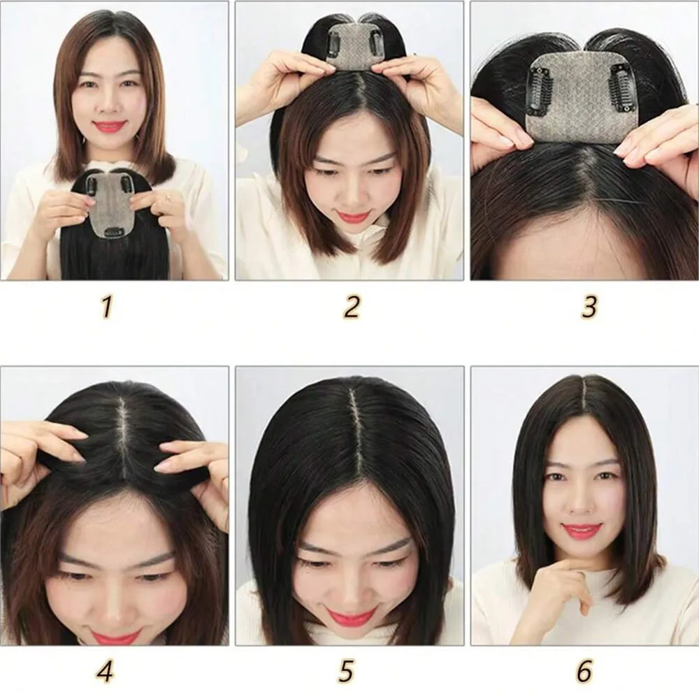 Synthetic Clip In Hair Extension Short Curly Toupee Hairpiece for Women With Thinning Hair Increase Hair Volume