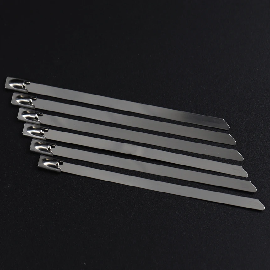 3.5/4.6/7.9/10/12/16/19mm 304 Stainless Steel Metal Ball Self Lock Wrap Reusable Ziptie Heavy Duty Fasten Zip Ties Cable Tie