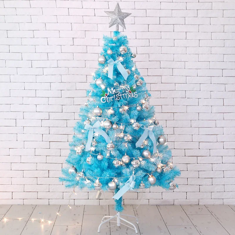 Artificial Blue Christmas Tree Suit Festival Decoration DIY Supplies for Home Office Party New Year Decor