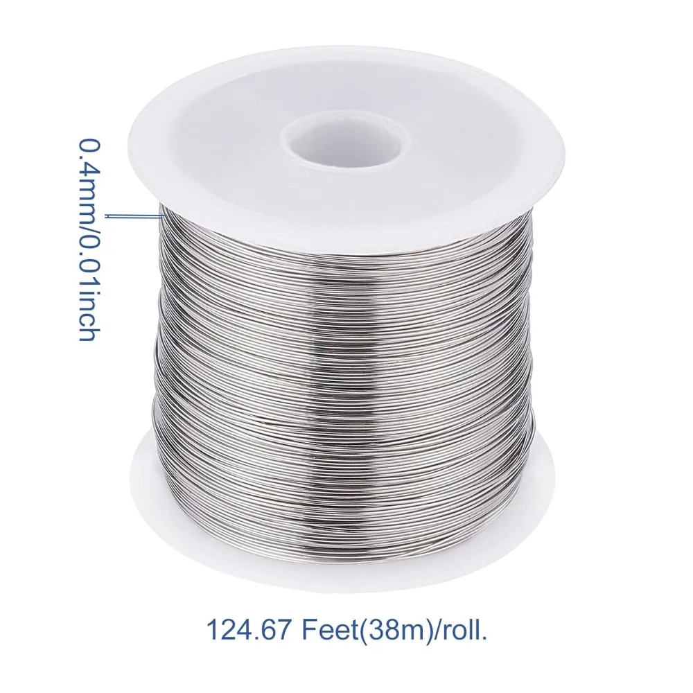 26 Gauge(0.4mm) 124.6 Feet(38m) Tiger Tail Beading Wire 316 Stainless Steel Wire for Outdoor, Yard, Garden or Jewelry Making