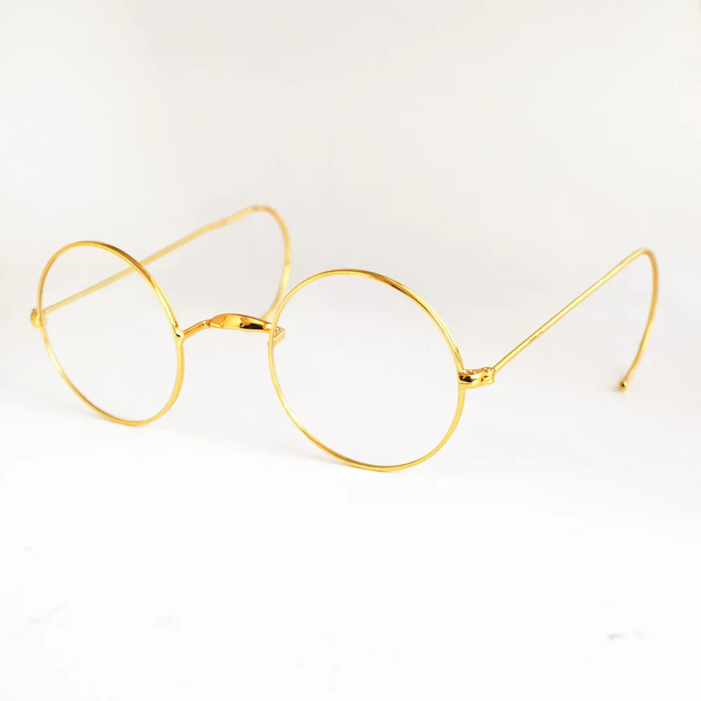 52mm oversize Vintage Gold Round Antique Wire Rim Metal Reading Glasses  Full Rim  +125 +175 +200 +225 +250 +275 +375 +400 +425