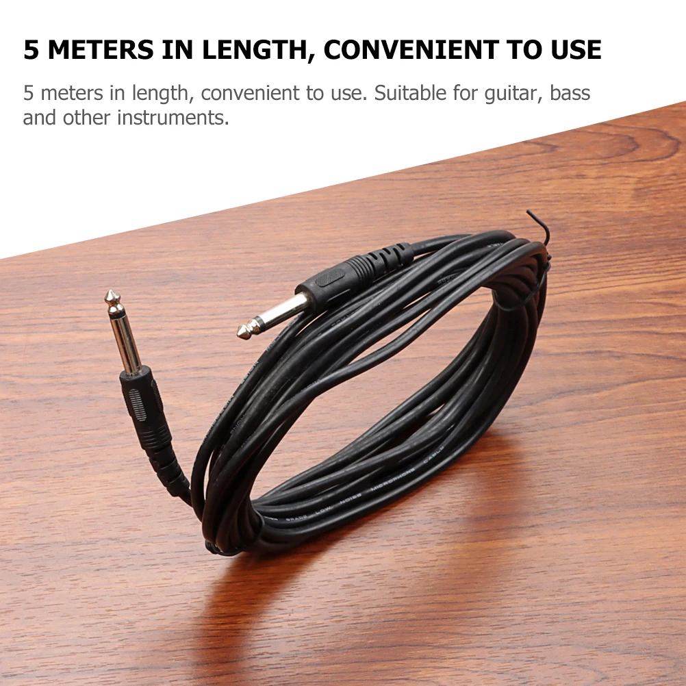 

5m Guitar Part Cable Stable Connection Simple Design Practical for All Level Musicians Guitar Patch Cables Bass Effector Cable