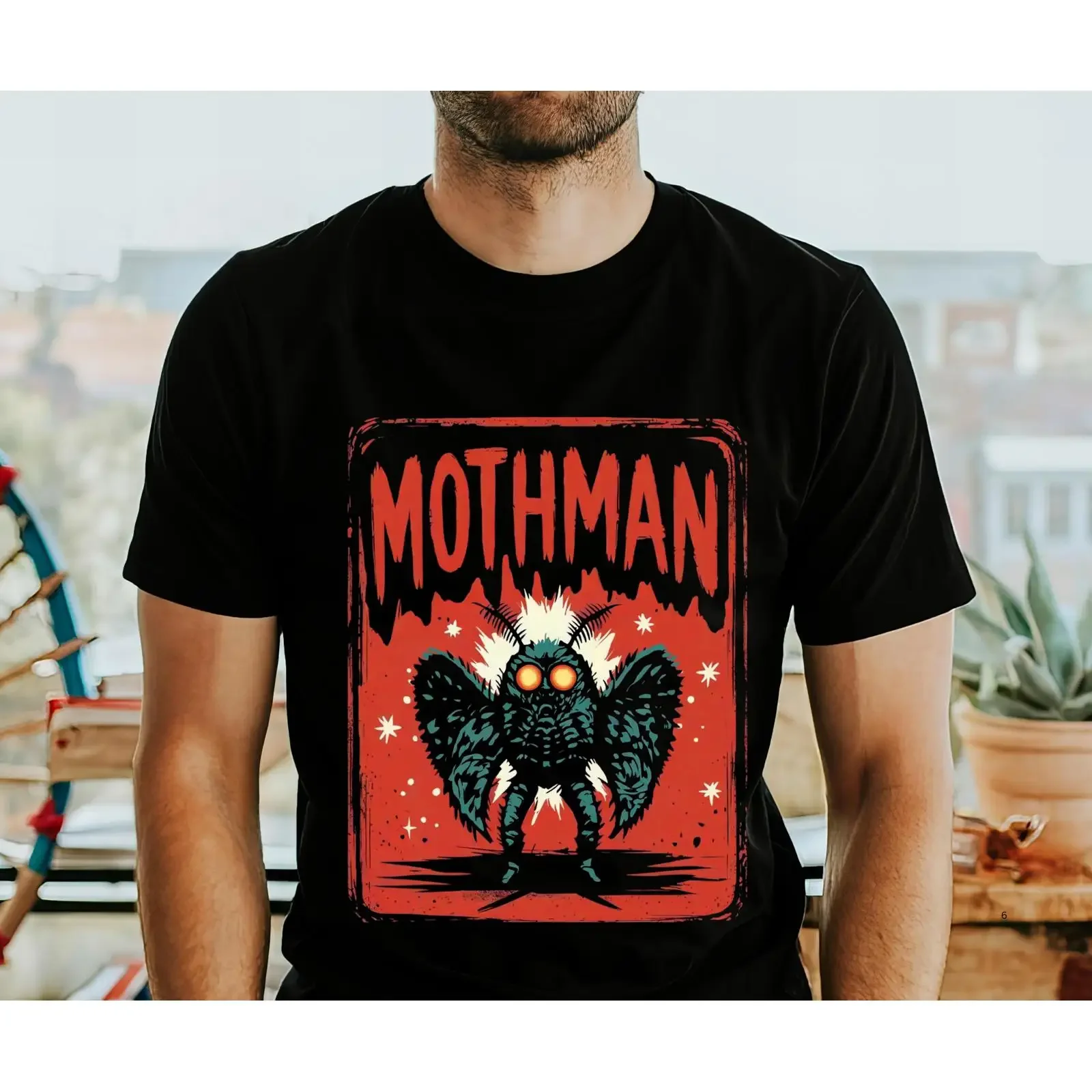 Mothman T Shirt Spooky Cryptid  vintage Washed Top For Everyday Wear Slightly Soft designer clothes streetwear Stylish