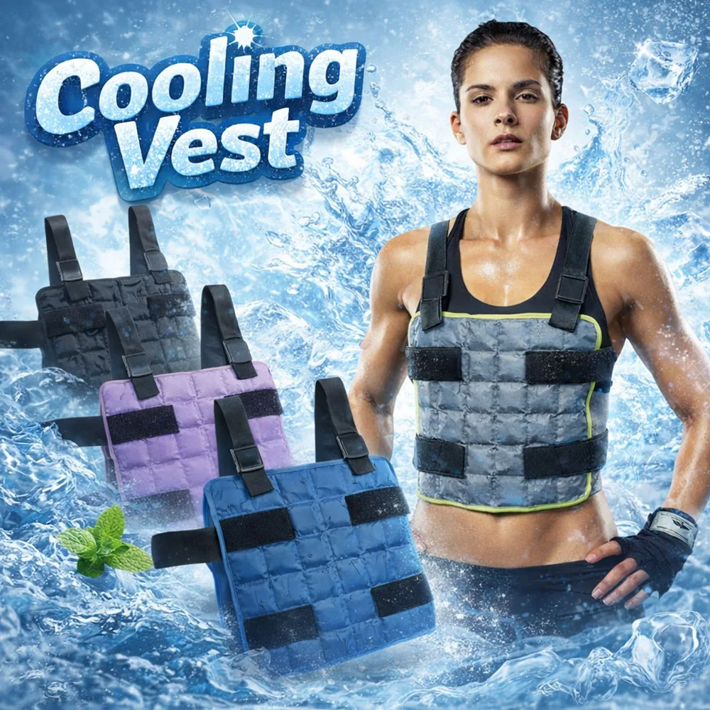

Summer Ice Cooling Vest With Adjustable straps Large Breathable Ice Cooling Vest For Hot Weather Outdoor Sports Work Hiking