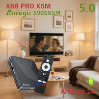 Android 14 X88 PRO X5M Amlogic S905X5M Smart TV Box Support Wifi6 1000M LAN 2.4G/5G Dual WIFI 4K BT Set Top Box Media Player