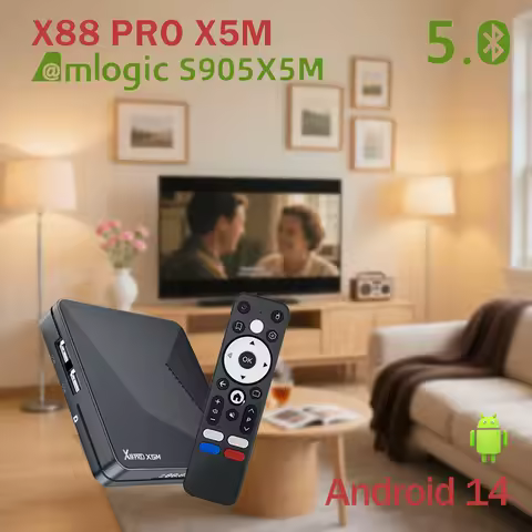 Android 14 X88 PRO X5M Amlogic S905X5M Smart TV Box Support Wifi6 1000M LAN 2.4G/5G Dual WIFI 4K BT Set Top Box Media Player