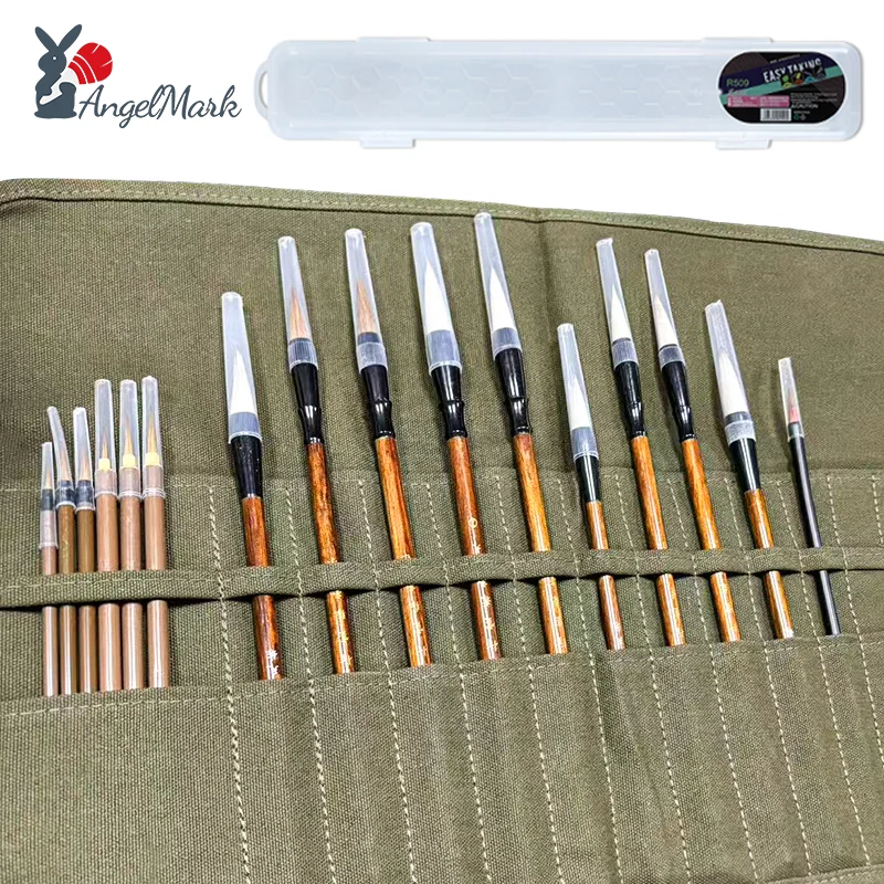 

6/9/12/16Pcs Wolf Hair Chinese Calligraphy Brushes Set + Cloth pen curtains for Painting Practice Writing Artist Drawing Art