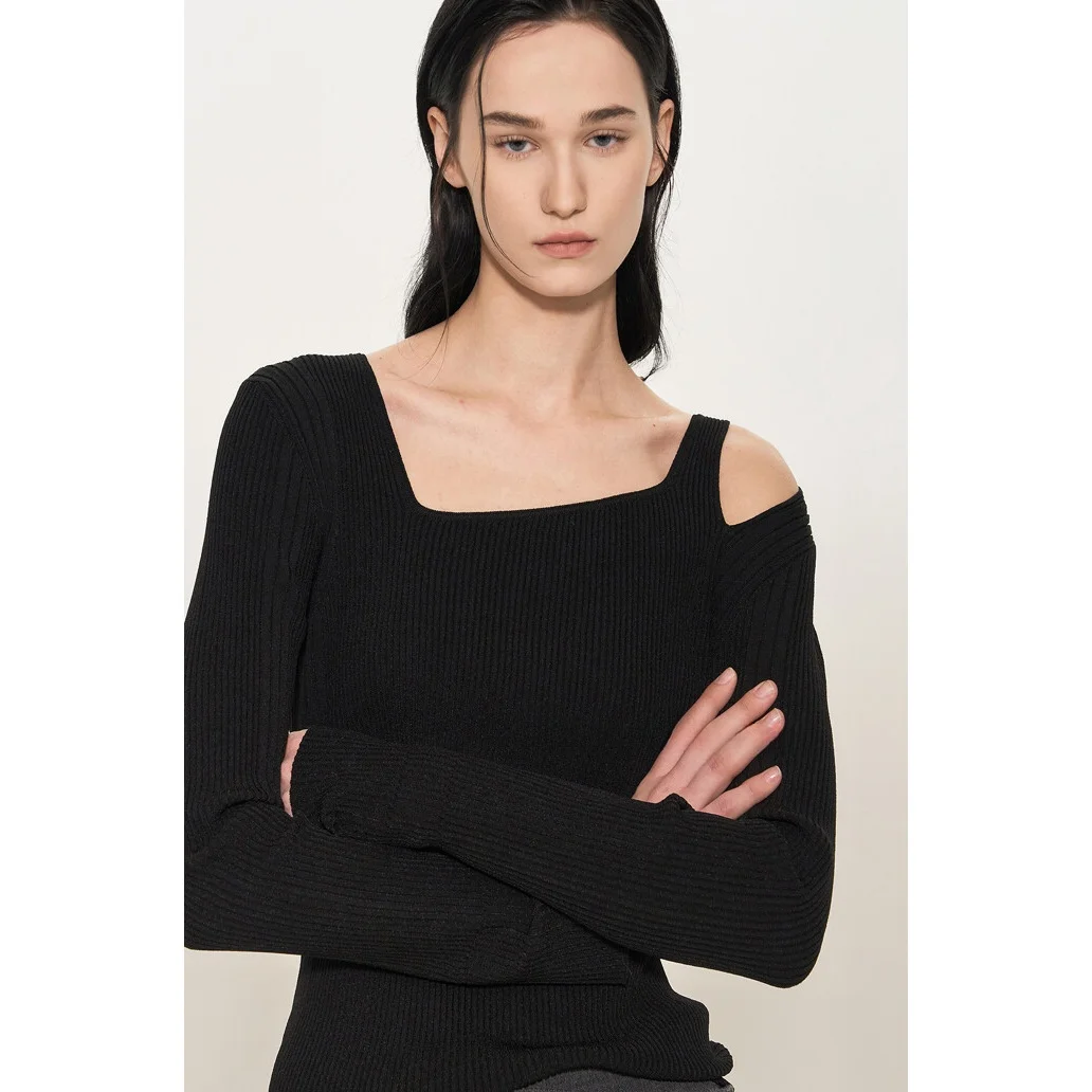 oulder バードニットセーター弾性 Neline 通勤多用途ウールベースレイヤー小さな irt 韓国 Sle ロング Sve