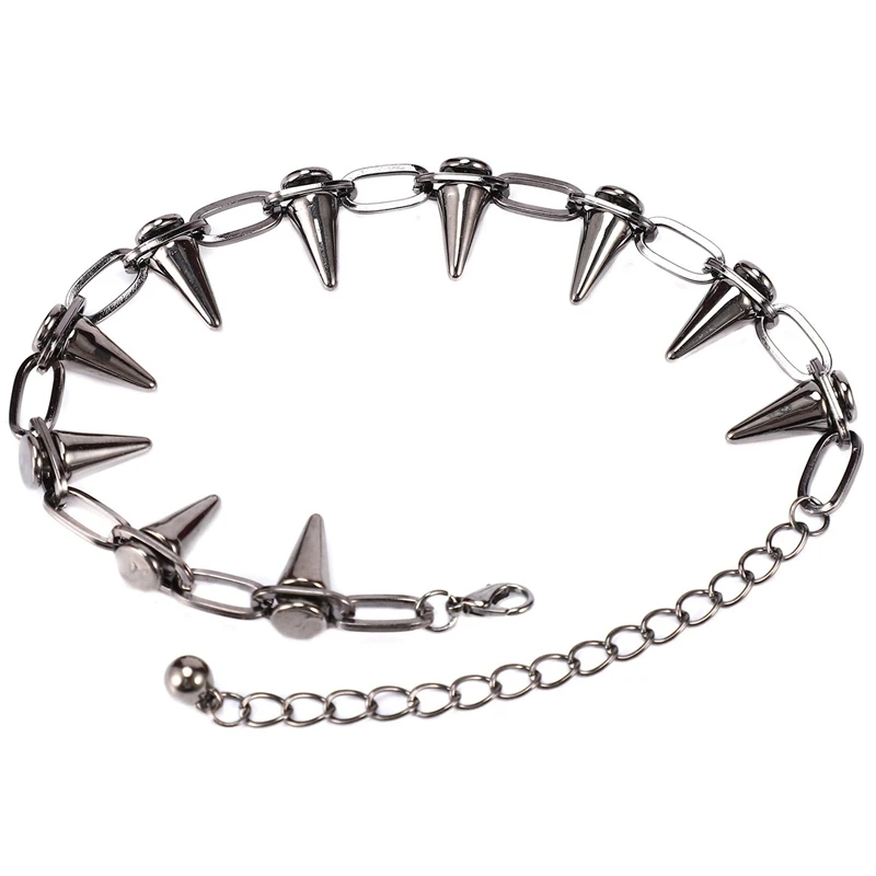 3X Metal Spikes Studs Rivets Punk Goth Necklace Choker Collar