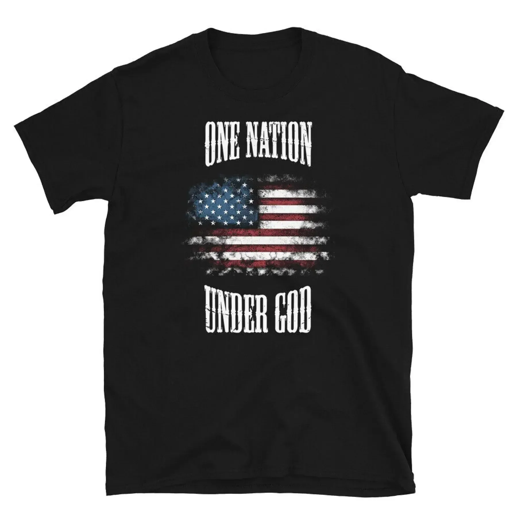 One Nation Under God Christian USA American Flag Short Sleeve Unisex T Shirt
