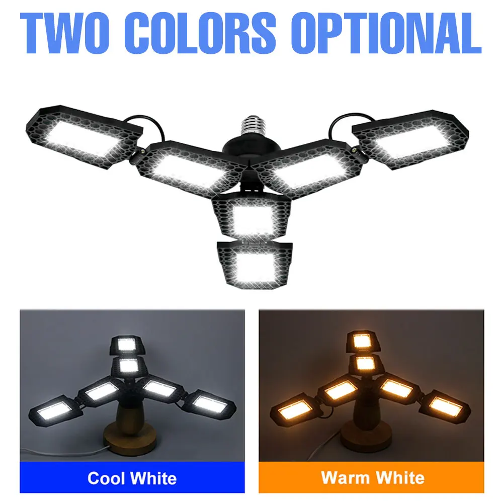 LED E27/E26 Garage Light Bulb AC220V Ceiling Lamp 110V Spotlight 50W 80W 100W 200W For Home Warehouse Workshop Basement Lighting
