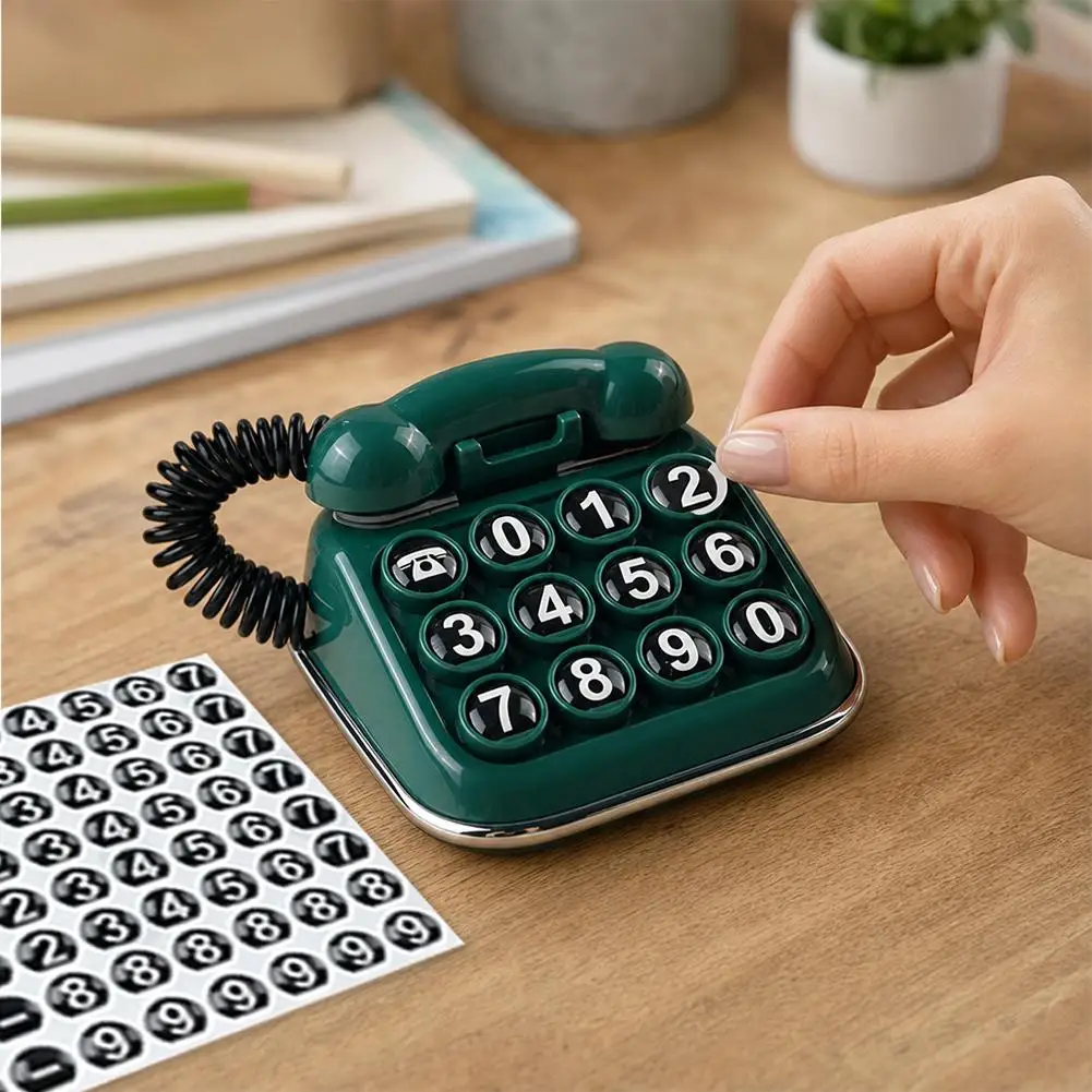 Car Dashboard Retro Telephone Parking Number Plate Creative Removable Digital Card Ornament Vehicle Interior Decoration Accessor - view 3