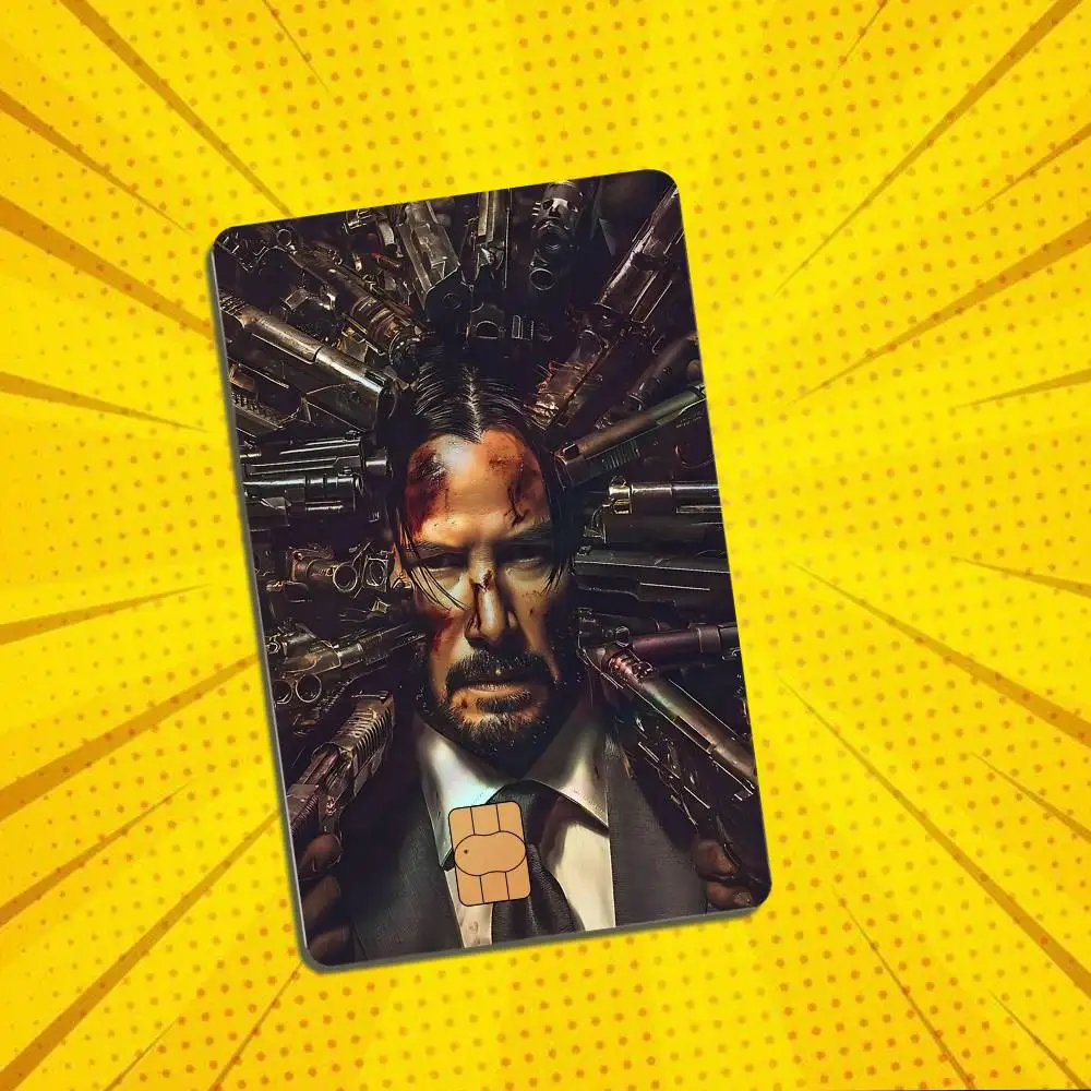 Super Agent John Wick   High Quality Anime Laser PVC Sticker Film Skin Cover For Metro Debit Credit Card  Access Card