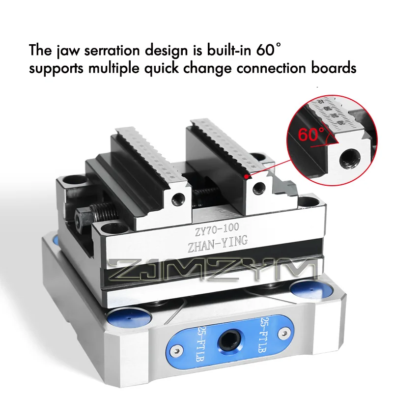 Concentric Flat Nose Pliers Precision Four Axis Five Axis Turntable Fixture Self Centering CNC Vise CNC Machining Center