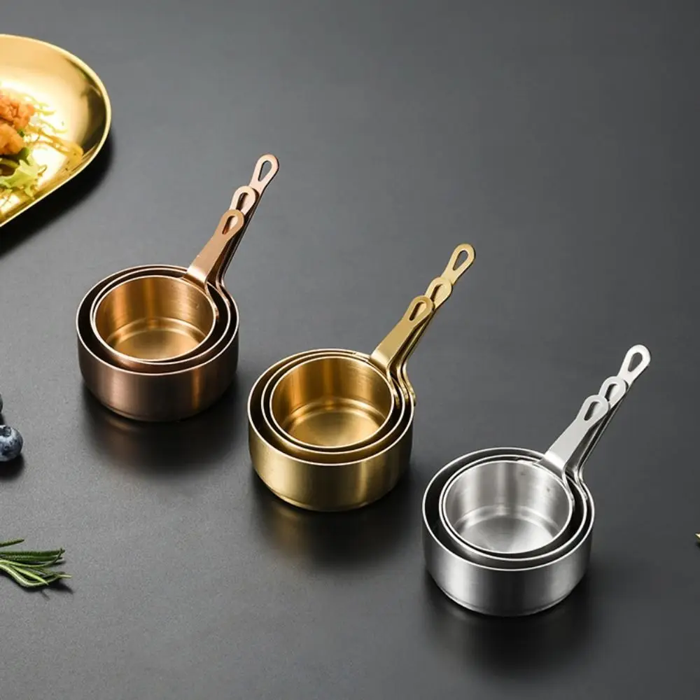 Measuring Cup Stainless Steel Sauce Cup with Handle 50/80/100ML Sauce Dipping Bowl Non-rust Mini Sauce Pan Gravy