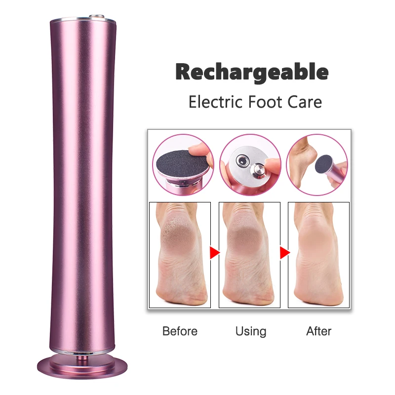 USB Rechargeable Wireless Electric Foot File Cuticle Callus Remover Machine Pedicure Tools Foot Heel Care Tool With Sandpaper