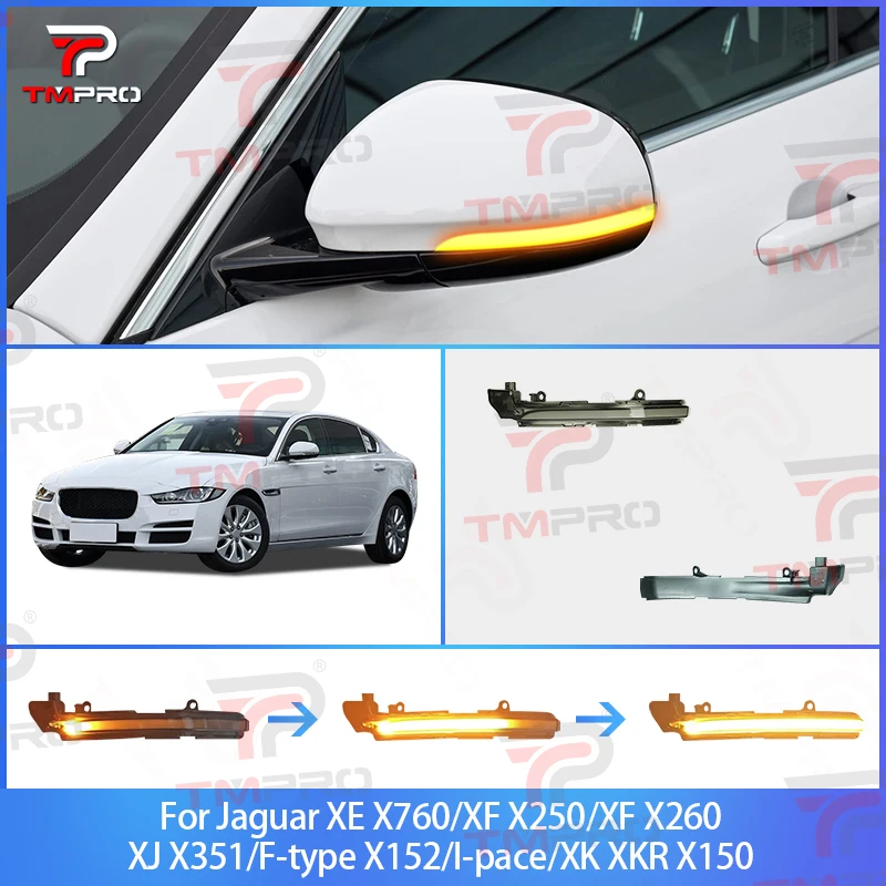 

Для Jaguar XEL XJL XF дневные ходовые огни I-PACE F-TYPE зеркало заднего вида ходовые огни динамический синий