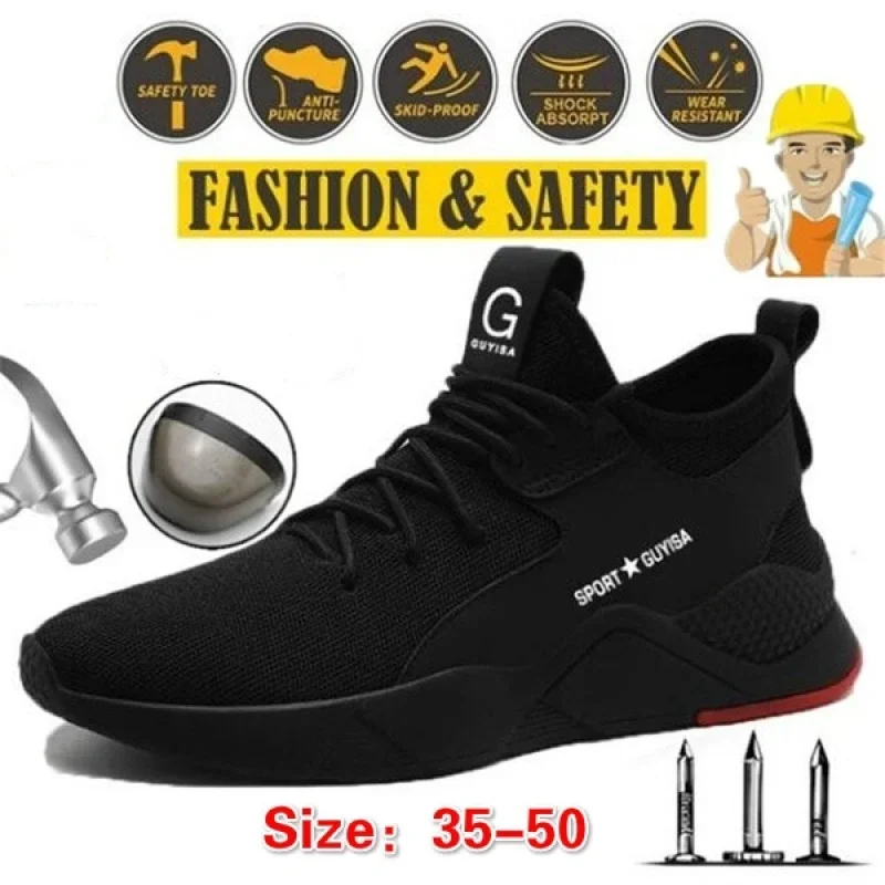 

Fashion Steel Toe Shoes Kevlar Fiber Safety Shoes Breathable Steel Toe Work Shoes for Men