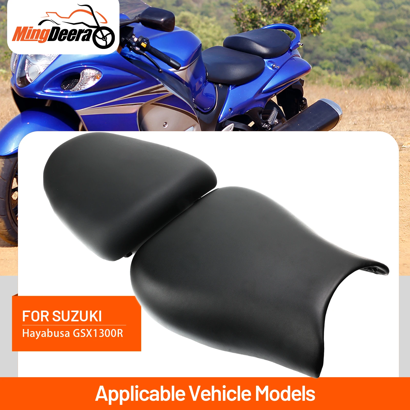 

Driver Rider Passenger Seat Assy Fit For SUZUKI Hayabusa GSX1300R 1999-2007 Motorcycle Black Front Driver Seat Pillion Cushion