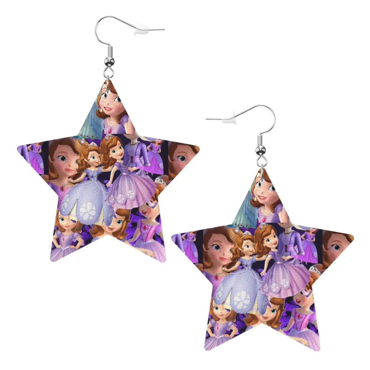 

Кожаные серьги-капли с изображением Софии Первой в стиле аниме, модные украшения для женщин, аксессуары на День святого Валентина