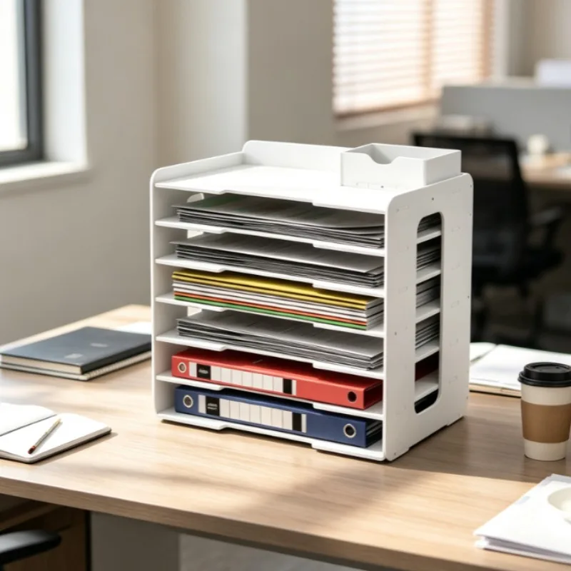 1PC-Desktop file storage rack, storage rack, suitable for multi-scene large-capacity shelves