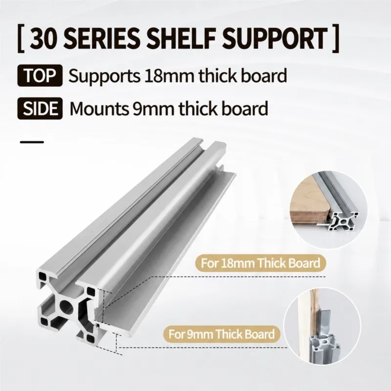 4/8PCS 3030 Aluminum Profile Shelf Support Slot Invisible Shelf Bracket for Panel Fixing EU Standard Aluminum Frame Board Holder