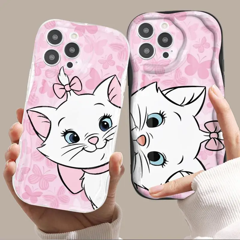 Disney Pink Marie Cat Phone Case for OPPO A16 A17 A17k A3S A5s A15 A15s A7 A9 A11k A12 A32 A38 A53 A54 A55 A57 A60 4G 5G Cover