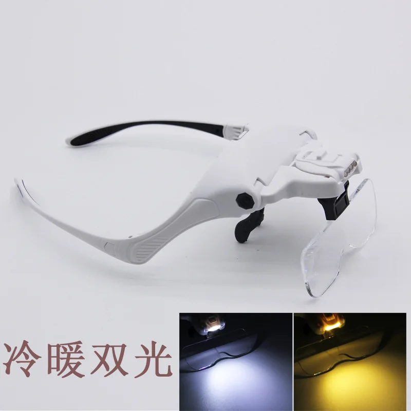 Led Light Lamp Magnifying Glasses Jeweler Headband Magnifier Eye Glasses Head Loupe Repair Reading Magnifiers