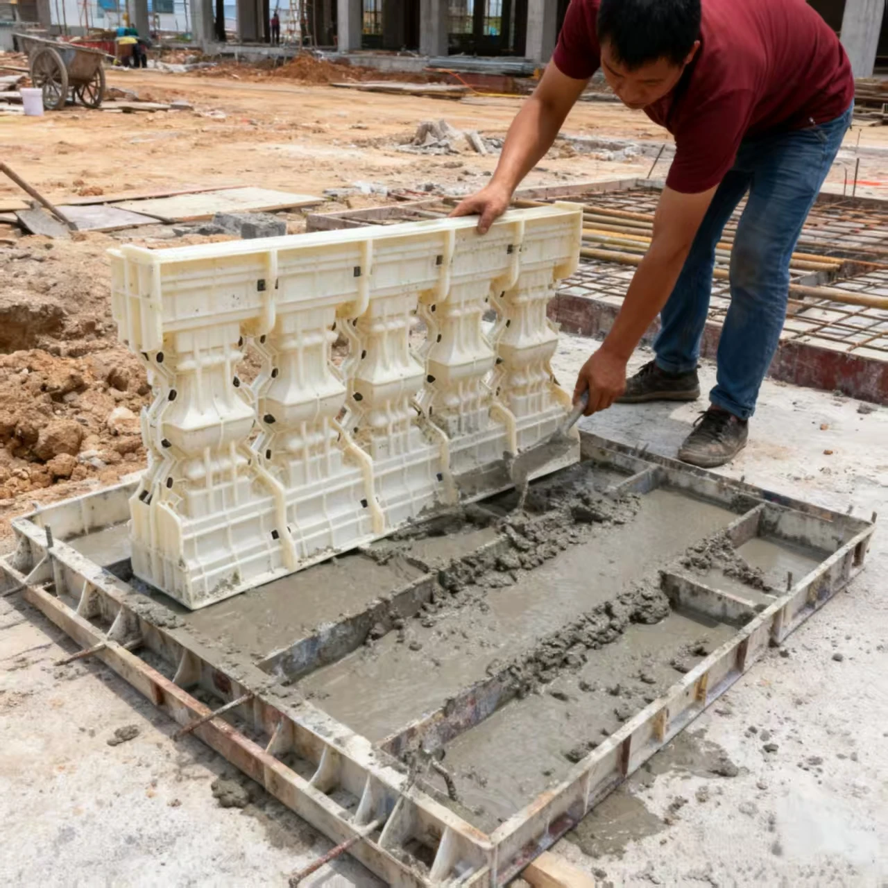 Форма для литья бетона квадратного типа высотой 60 см, 1,0 м (пять маленьких колонн в целом), форма для перил римских колонн, цементная модель забора виллы в европейском стиле, балконные перила своими руками, многоразовые, простые в эксплуатации.