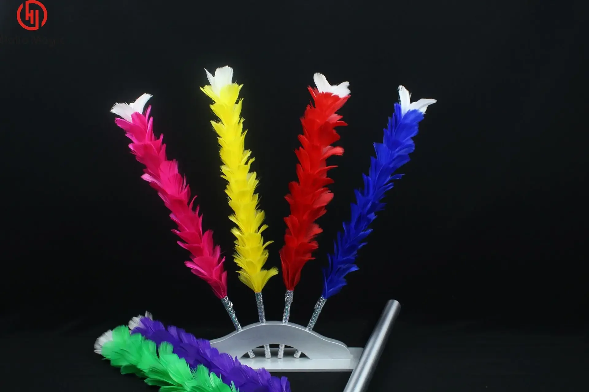 Hamed Colorful Feather Sticks Stage Magic Tricks Flower Stage Props Gimmick Illusions Magia Toys Classic Magic Props Mentalism