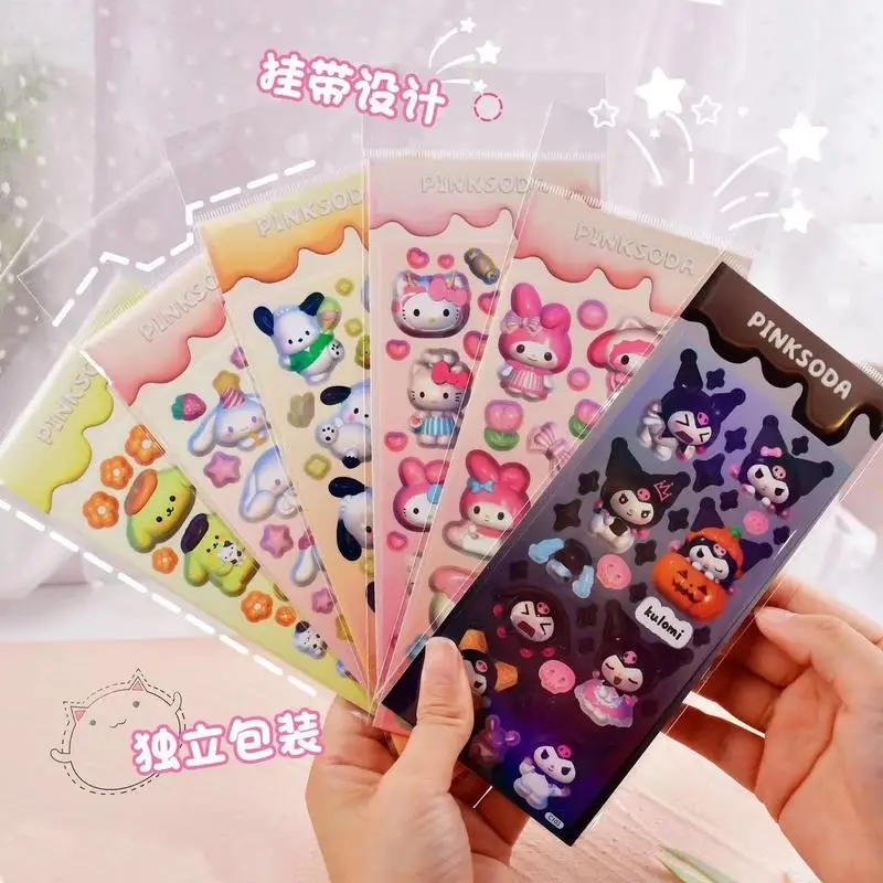 

10/50/100pcs Sanrio Original Guka Sticker Hellokitty Pochacco Cinnamoroll Melody Cartoon Diy Hand Account Stickers Wholesale