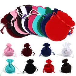 10Pcs/Lot Multi-color Velvet Gifts Bag Drawstring Nylon Rope Soft Ornament Packaging Wedding Christmas Candy Gifts Charm Pouches
