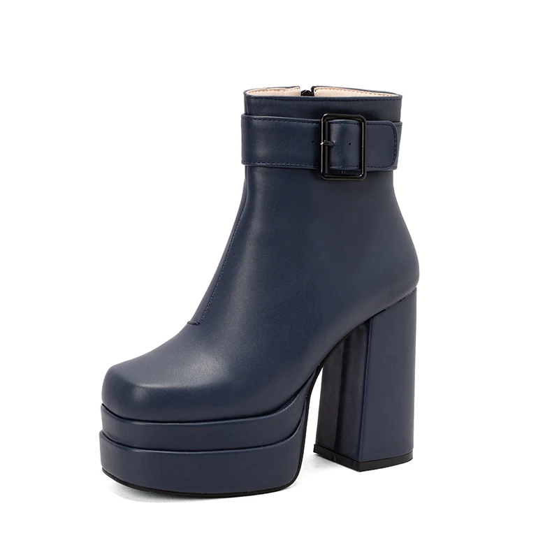 Women\'s Mid-Heels In Autumn and Winter 2022 New Ladies Leather With Fluff Thick heel Boots