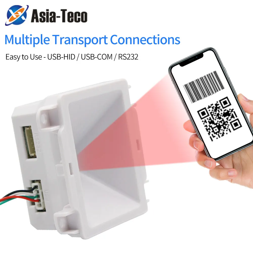 2D Barcode Scanner Bar QR Code Reader USB RS232 Interface Embedded Mounted Reader for Multiple Use Scenarios