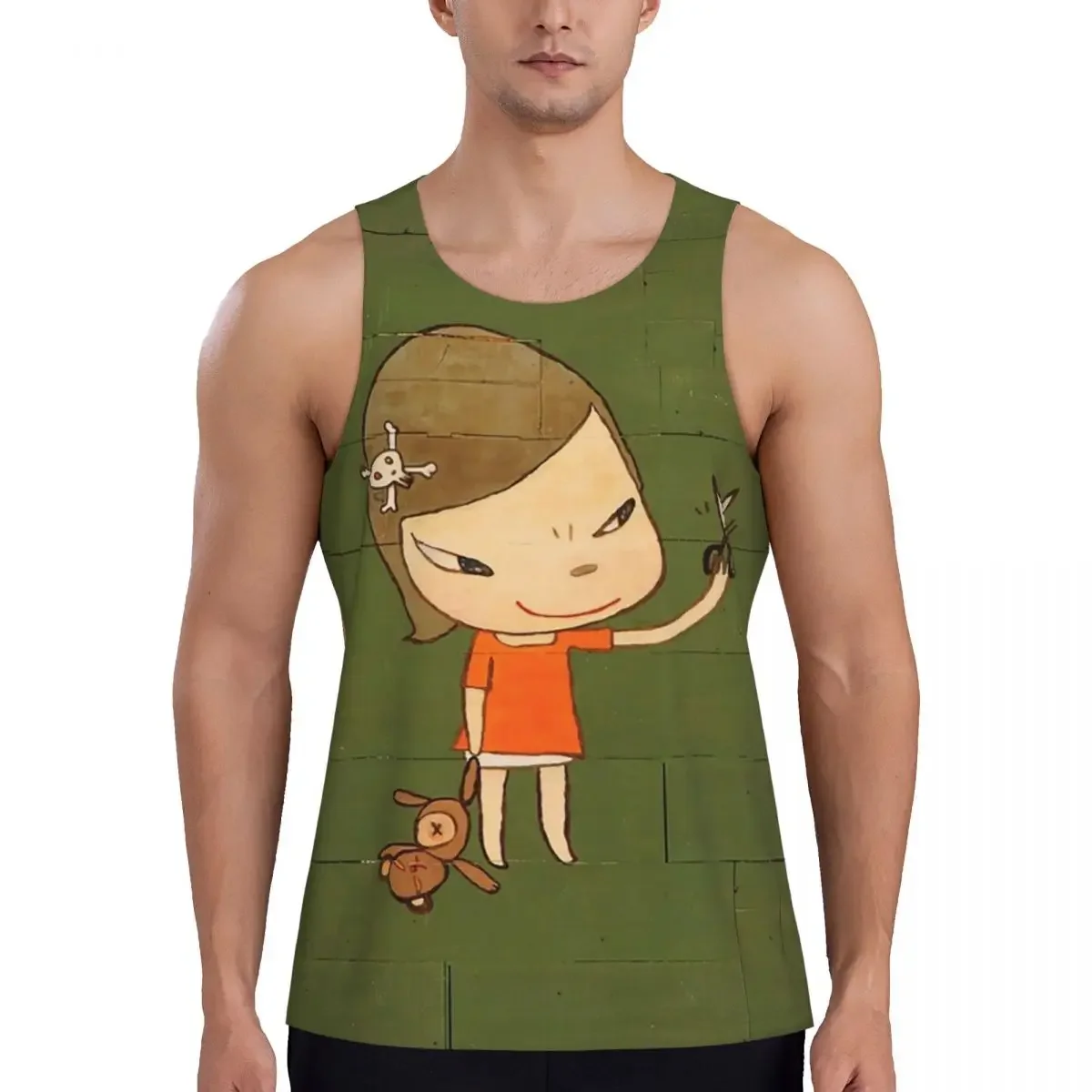 Quick Dry Yoshitomo Nara Gym Tank Muscle Sleeveless Shirt Bodybuilding Breathable Vest