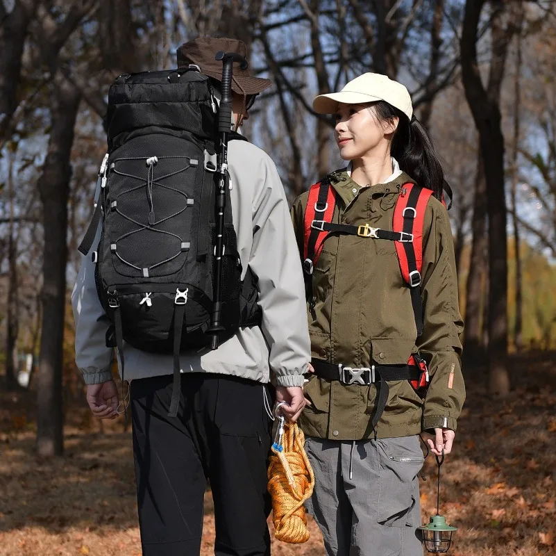 Outdoor sports mountaineering bag, large-capacity hiking and camping backpack, lightweight waterproof travel backpack Unisex