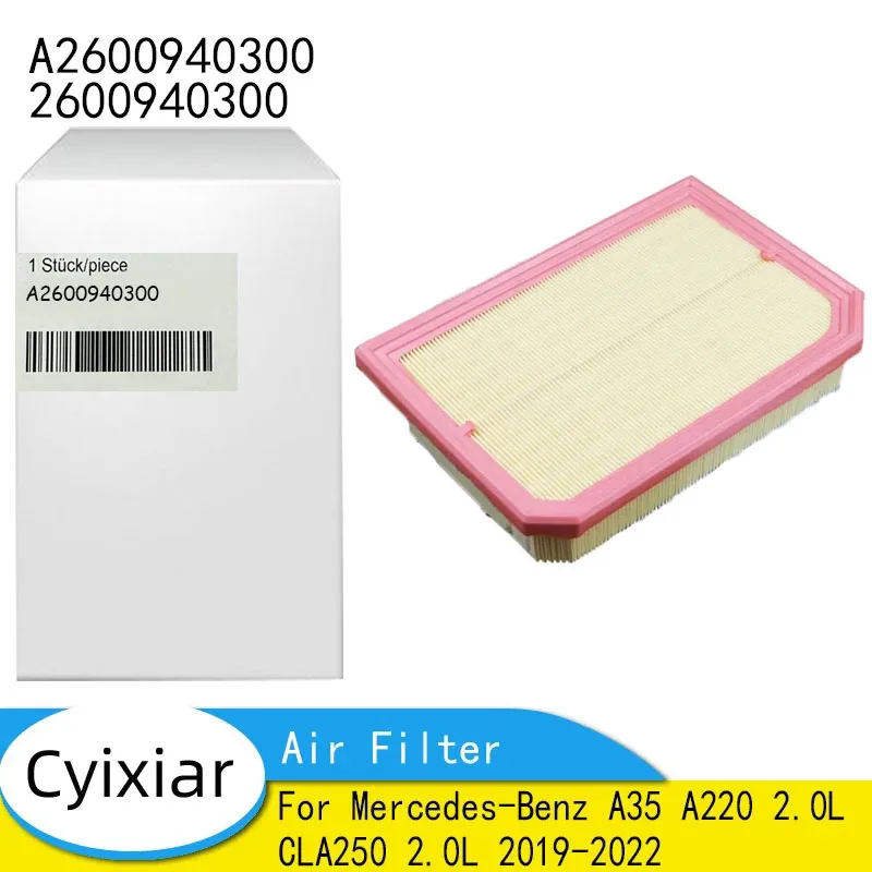 

2600940300 260 094 03 00 Воздушный фильтр A2600940300 для Mercedes-Benz A35 A220 2.0L CLA250 2.0L 2019 2020 2021 2022