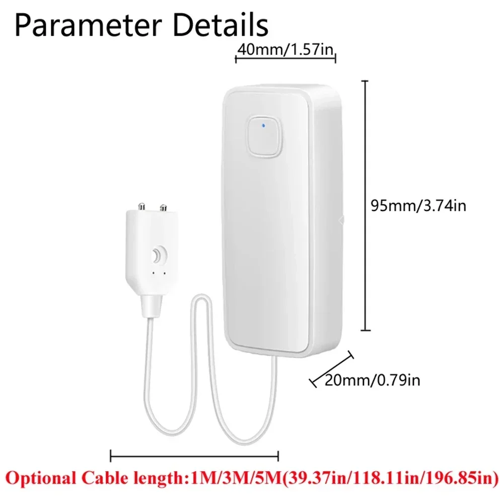 Imagem -06 - Tuya wi fi Sensor de Vazamento de Água Alarme de Vazamento de Inundação Automação Residencial Proteção de Segurança Residencial App Controle Vida