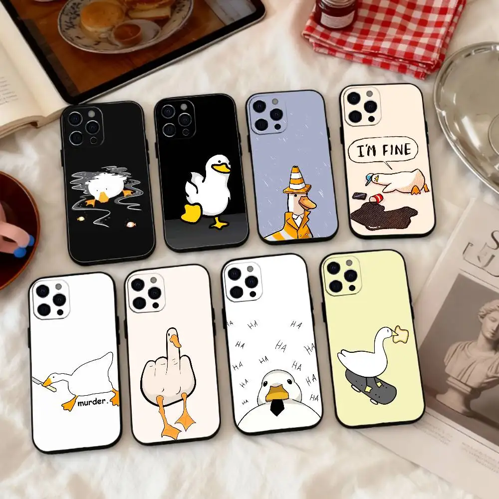 

Чехол для телефона C-Chaotic Duck Goose, мягкий силиконовый чехол для iPhone 17, 16, 15, 14, 13, 12, 11 X XR Plus Pro Max Plus