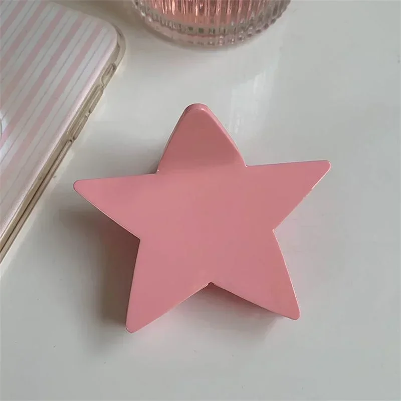 Pink Star Hair Claw Clamp Y2k Punk Style Hair Clip Clamp Irregular Acetate Shiny Star Claw Hairpin Party Korean Hair Accessories