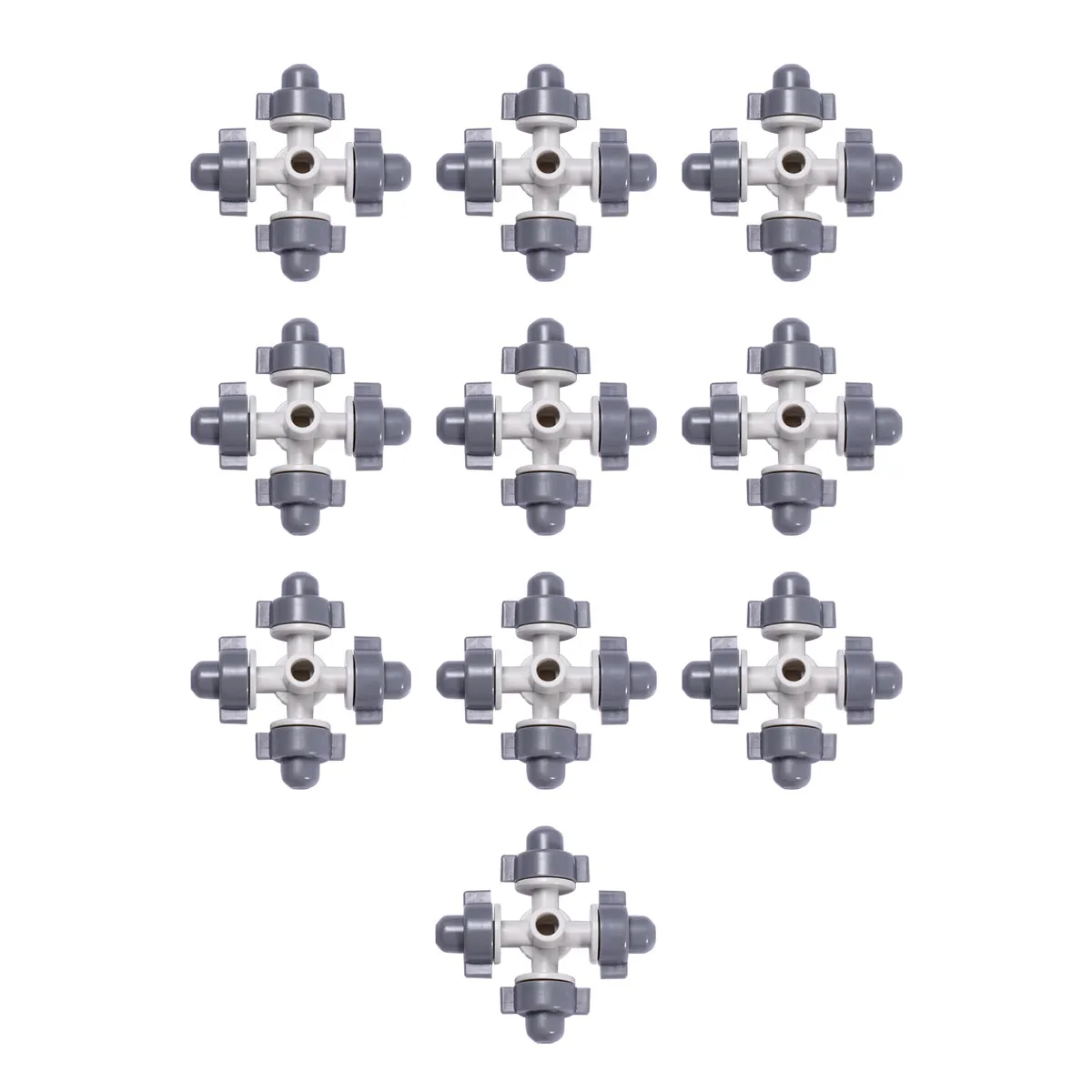 10pcs 미니어처 드립 관개 노즐 정원 급수용 4방향 분무기 분리형 잔디 미스트 노즐 농업용