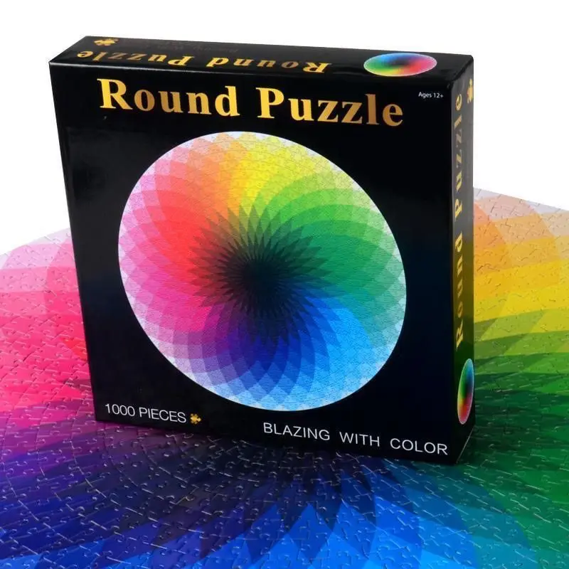1000-piece puzzle gift, stress-relieving and educational puzzle toy, high-difficulty thousand-color rainbow gradient